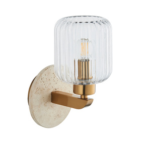 Travi Ribbed Wall Light Beige Textured Marble