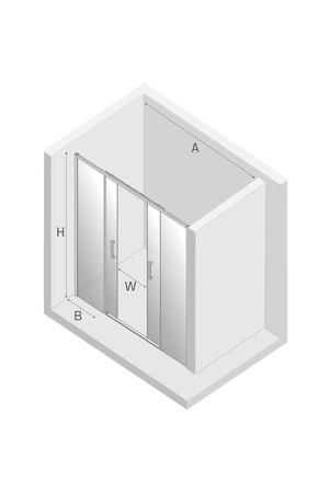 NZ2 Drzwi wnękowe PRIME NICKEL BRUSHED 2D U 130x200 szkło czyste 6mm Active Shield 2.0