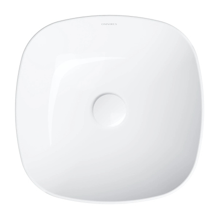 PORTLAND umywalka nablatowa, 37 x 37 cm, biały połysk