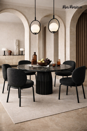 MaMaison stół jadalniany LEVANTE 120      czarny marmur