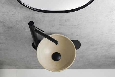 MINOR umywalka betonowa nablatowa, średnica 26cm, żółty mat