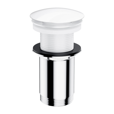 korek klik-klak do umywalki bez przelewu, biały połysk