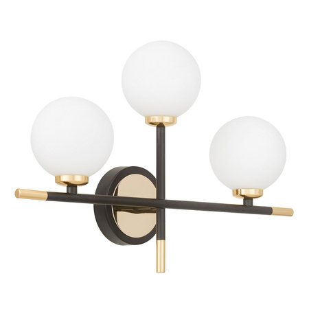 LAMPA ŚCIENNA KINKIET NOWOCZESNY CZARNO-ZŁOTY MARSIADA TRIO NEO