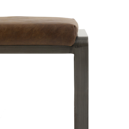 Fabien Footstool Brown Leather 500x430x360mm