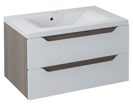 WAVE szafka umywalkowa 80x45x48cm, biała/mali wenge