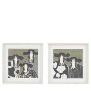 Obraz w ramie „Animal Antics I” – zielony, 40 × 4 × 40 cm, zestaw 2 szt.