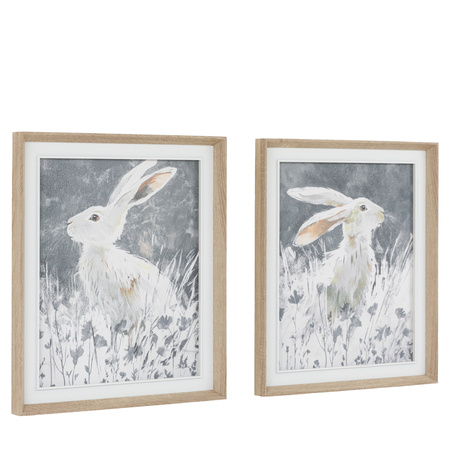 Obraz w ramie „In Clover” – biały, 49 × 4 × 59 cm, zestaw 2 szt.