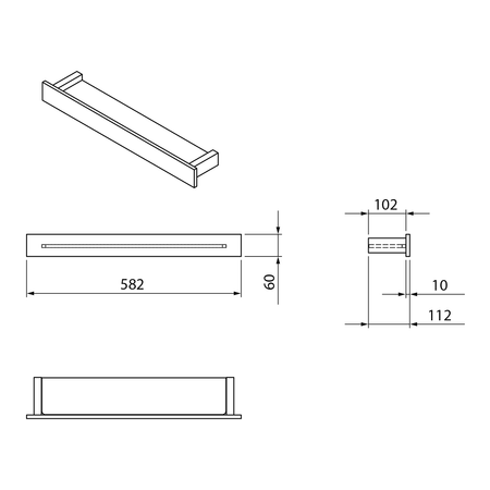 PATRON półka szklana 58cm, biała