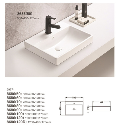Umywalka meblowa jednokomorowa 50cm