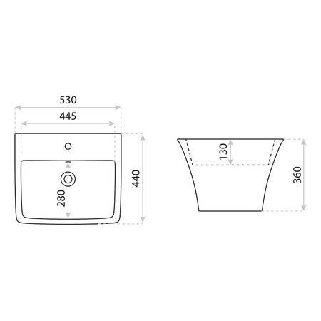 Umywalka wisząca Ribera