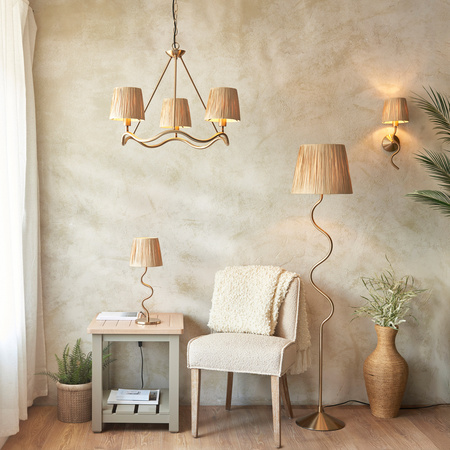 Wriggle 3 Floor Lamp Brushed Aged Brass