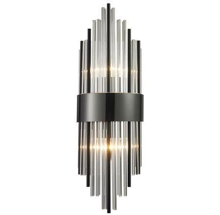 Lampa ścienna DRACO 60cm - kryształowo - czarna, styl glamour
