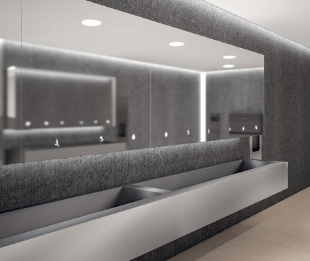 ESSENTIA Szafka z lustrem 80cm z automatycznym dozownikiem mydła i dozownikiem ręczników papierowych