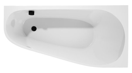 PROJEKTA R MONOLITH wanna narożna 156x77x60cm, biały/czarny