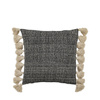 Woven Cushion with Tassels Black 450x450mm