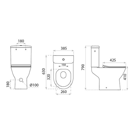 Kompakt WC Lenti z deską z deską