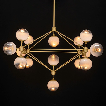 MOOSEE lampa wisząca PLANETARIO 15 GOLD   złota - klosze szronione