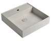 QUADRADO umywalka betonowa z korkiem, 46x46cm, biały piaskowiec