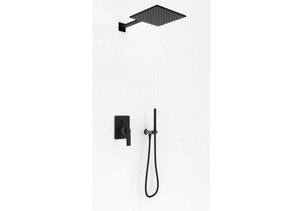 EXPERIENCE Black zestaw prysznicowy z deszczownicą 25cm i słuchawką