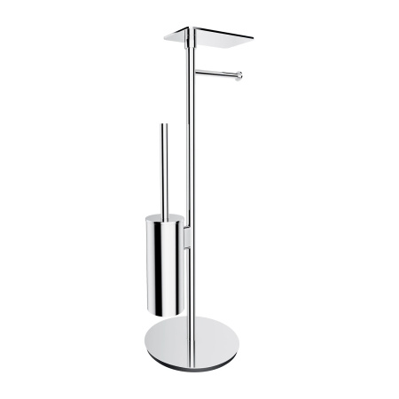 MODERN PROJECT stojak na papier i szczotkę toaletową z półką, chrom połysk