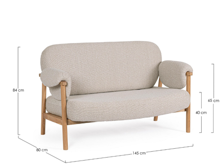 Sofa 2-osobowa BIZZOTTO CALISTA natural – contemporary design, zdejmowane podłokietniki