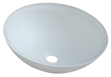 TELICA szklana umywalka nablatowa średica 42cm, biały mat