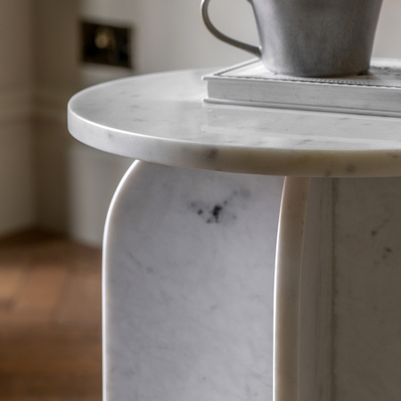 Amalfi Side Table White 400x400x500mm