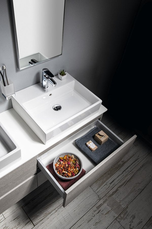 ODETTA szafka umywalkowa 67x50x43,5cm, dąb srebrny