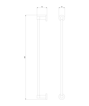 MODERN PROJECT wieszak na ręcznik, 40 cm, czarny mat