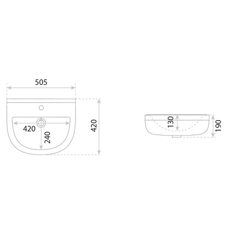 Umywalka wisząca Bart 500