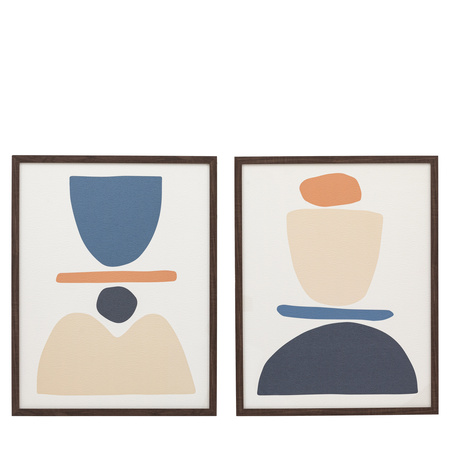 Obraz w ramie „Balance” – beżowy, 55 × 3 × 70 cm, zestaw 2 szt.