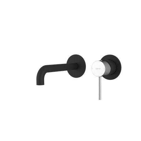 ULTRASAN bateria podtynkowa umywalkowa 2-elementowea, główka 20cm, czarny mat/chrom