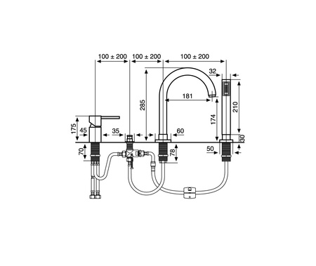Bateria wannowa 4-otworowa-Emmevi Rubinetterie/Piper