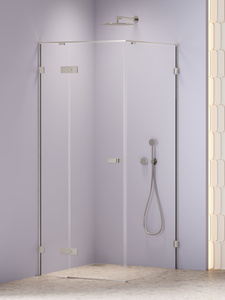 Kabina prysznicowa OXIA NICKEL BRUSHED 1D L prostokątna 80x70x200 szkło czyste 8mm Active Shield 2.0