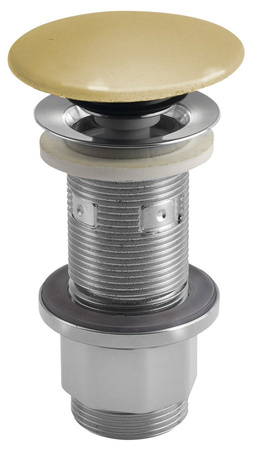 Korek umywalkowy 5/4'', klik-klak, betonowy grzybek, 10-80mm, żółty półpołysk