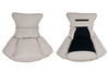 Fotel bujany OTILIA brązowa pepitka -  drewniane płozy, ekoskóra