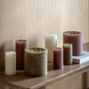 Pillar Candle Rustic Taupe (2pk) 70x70x130mm