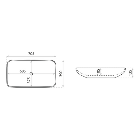 Umywalka nablatowa Toro