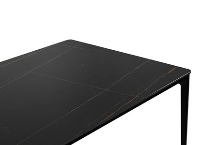 Stół SLIM 180x90 czarny - ceramiczny      marmur, aluminium