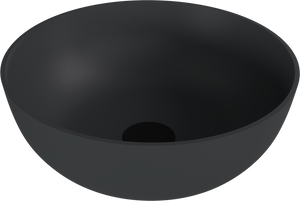 BANERA ROUND umywalka kompozytowa nablatowa, średnica 39cm, antracyt mat