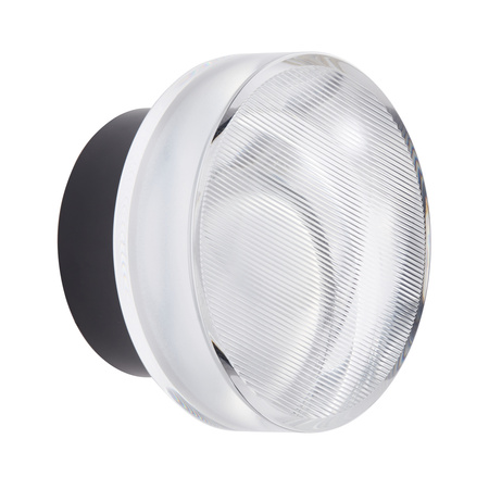 Lampa ścienna CARMELLO 13,5 cm - LED okrągła, transparentno - czarna