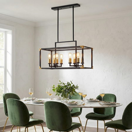 LAMPA WISZĄCA LOFT CZARNO-MOSIĘŻNA WALDORF W8