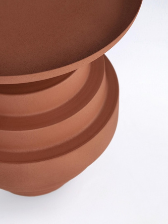 BIZZOTTO Stolik kawowy AMBA 35,5 cm – terracotta, stal malowana, nowoczesny design