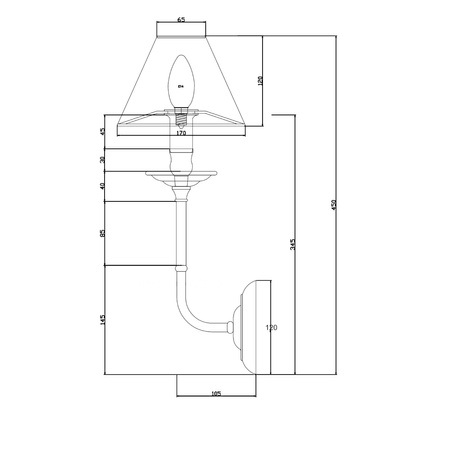 Czarny kinkiet dekoracyjny Glamour 6xE14 LP-979/1W