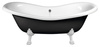 CHARLESTON wanna wolnostojąca 188x83x69cm, nogi białe, czarno/biała