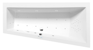 ANDRA R wanna z hydromasażem, 160x90x45cm, Highline Hydro-Air, chrom