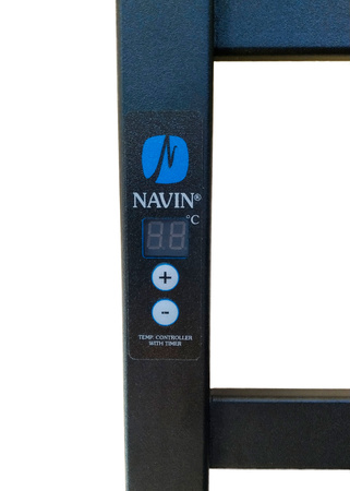 Elektryczny grzejnik łazienkowy CZARNY AVANGARD Digital 480х1200 prawa