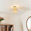 Lampa sufitowa Fargo – mosiądz / przezroczysty, 23 × 23 × 28 cm