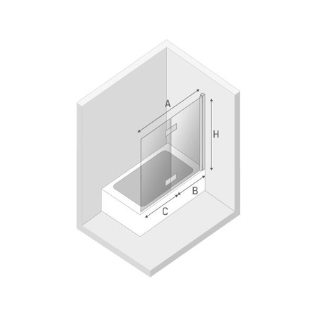 PARAWAN NAWANNOWY NEW SOLEO  P 100x140 CZYSTE 6mm ACTIVE SHIELD