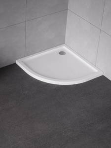 Brodzik NEW CANTARE półokrągły R55 100x100x4,5 obudowa zintegrowana gł. 2,5 cm, o90